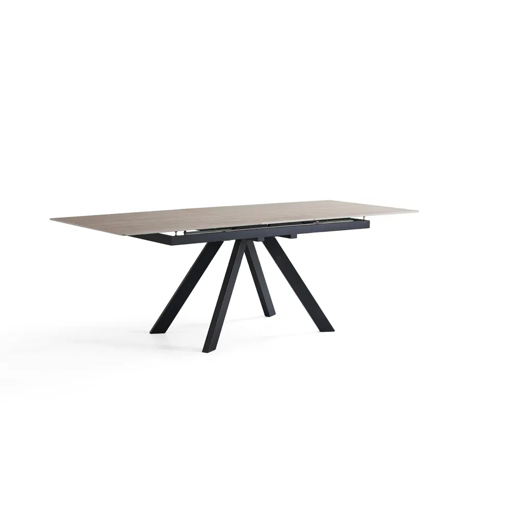 Restaurant Wholesale Hot-Selling Industrial-Style Dining Table with Metal Legs/Hollow Stone Slab