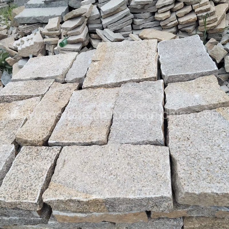 Yellow Granite G682 Split Cubestone Cobblestone