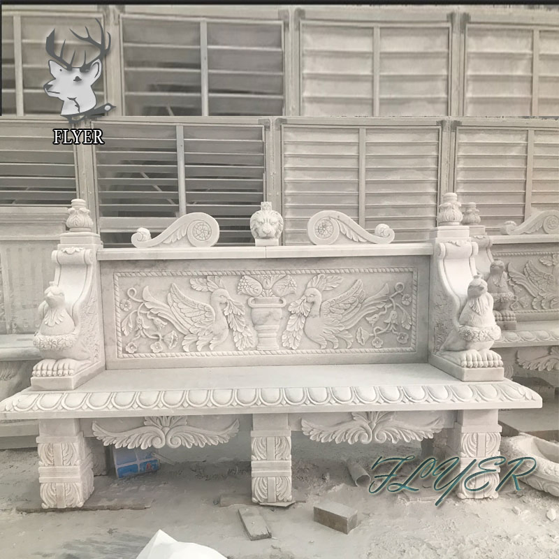 Large Size Antique Stone Marble Garden Bench Seat for Sale
