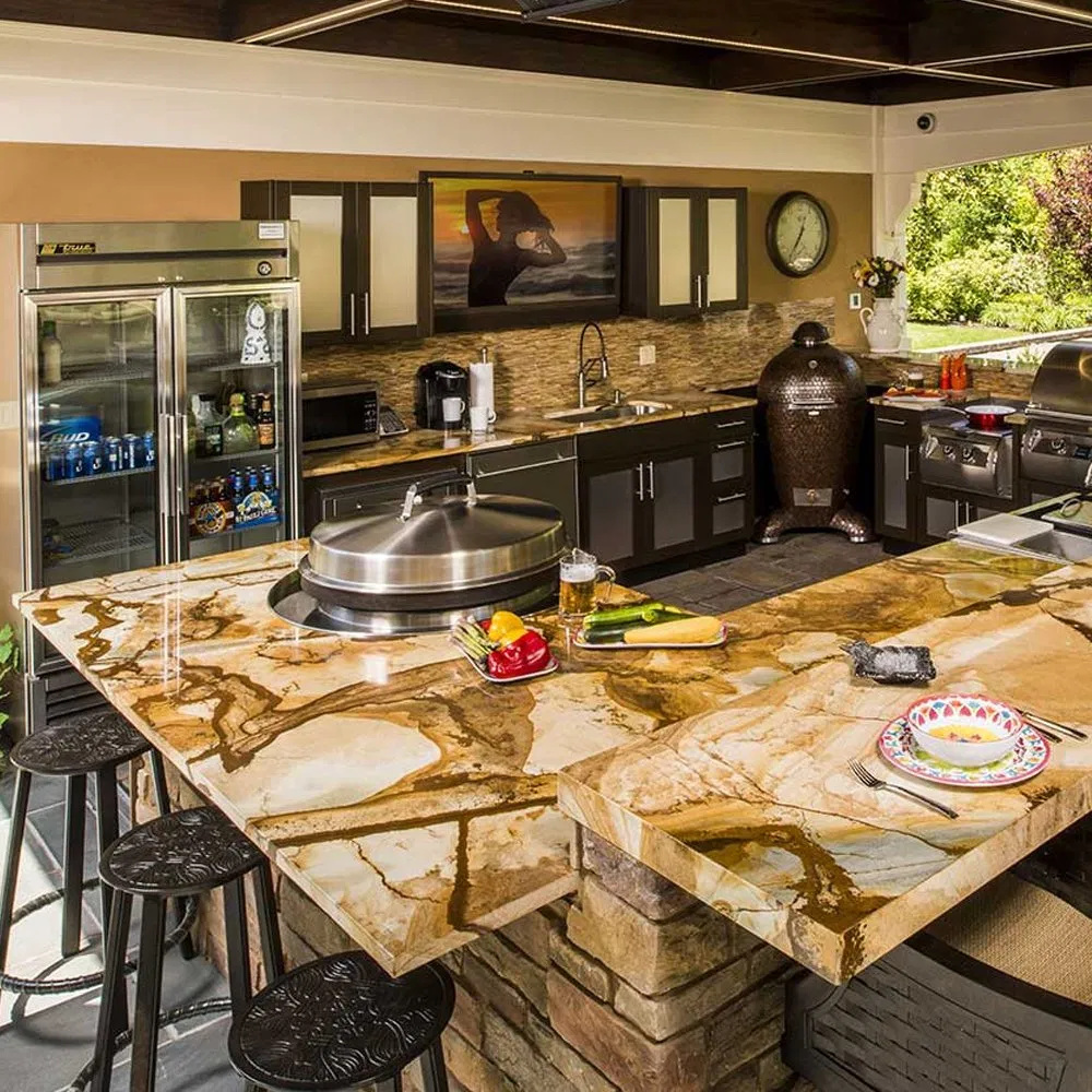 Quartz Stone Construction &amp; Decoration Granite Slab Kitchen Island Artificial Marble Mesa Chinese Bathroom Vanity Outdoor Countertops