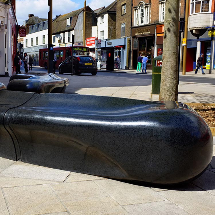 Customized Design Polished Black Pearl Granite Outdoor Furniture Stone Bench