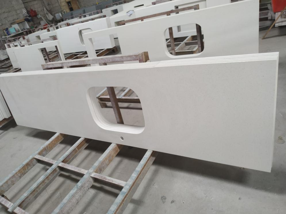 Prefabricated Artificial Quartz Stone Kitchen Countertop Customized