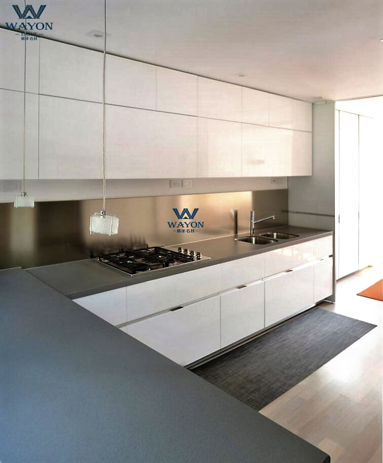 Prefabricated Home White Quartz Kitchen Countertop and Bathroom Quartz Vanity Top