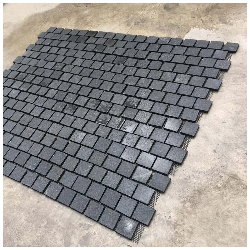 G684 Black Granite Flamed Paver Cobblestone