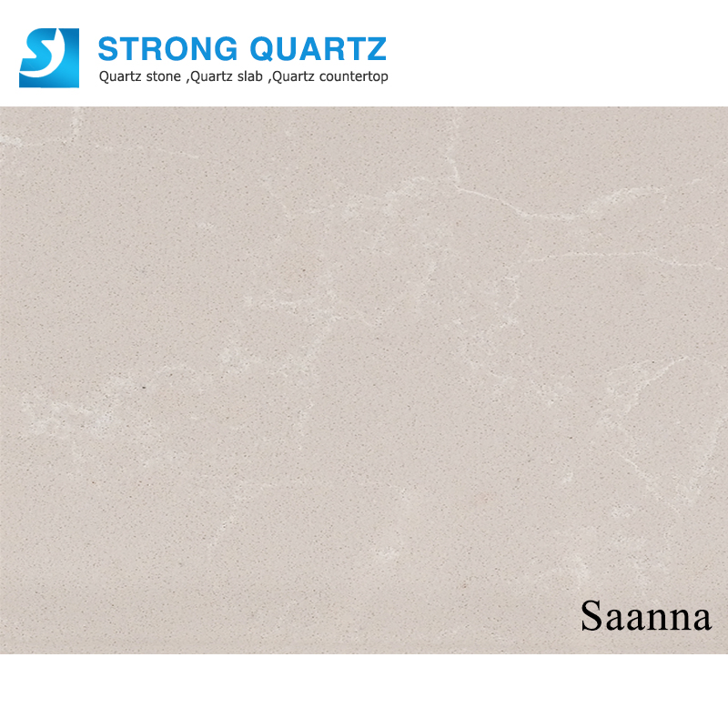 Cream Carrara Marble Look Artificial Quartz Stone Countertop for Kitchen Island/Tabletop/Vanity/Worktop