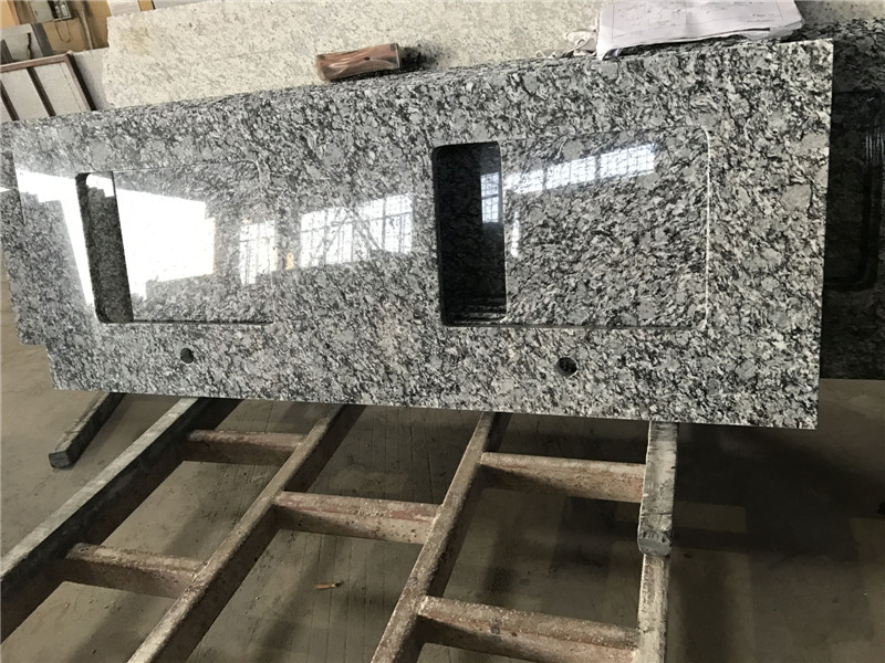 China Wave White Granite Prefabricated Countertop for Kitchen