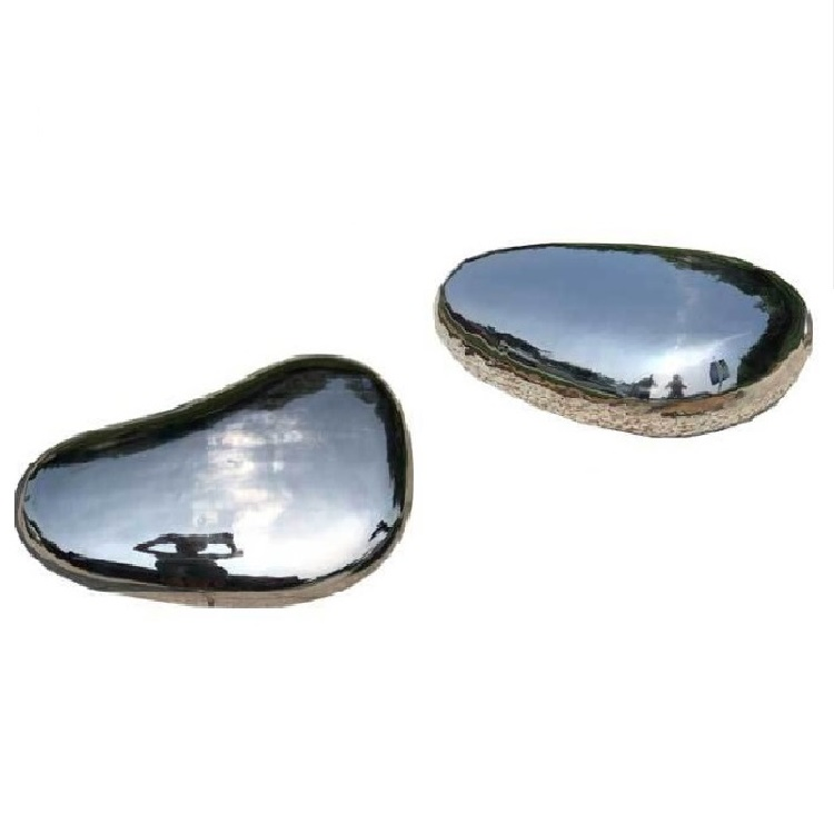 Park Decor Stainless Steel Stone Shape Bench Seat Metal Silver Chair