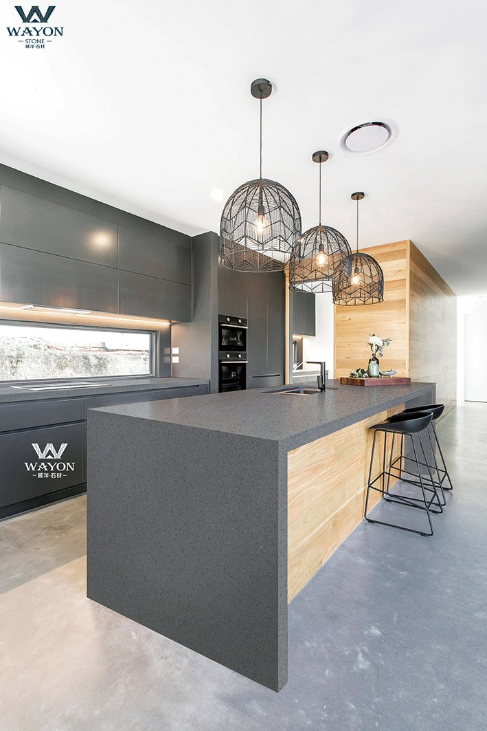 Prefabricated Home White Quartz Kitchen Countertop and Bathroom Quartz Vanity Top