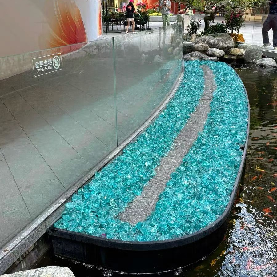 Crushed Slag Glass Rocks for Fire Pit &amp; Garden Decorative Slag Glass Stones