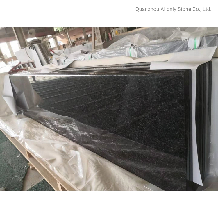 Prefabricated Wholesale Natural Angola Black Granite Countertop for Kitchen and Bathroom
