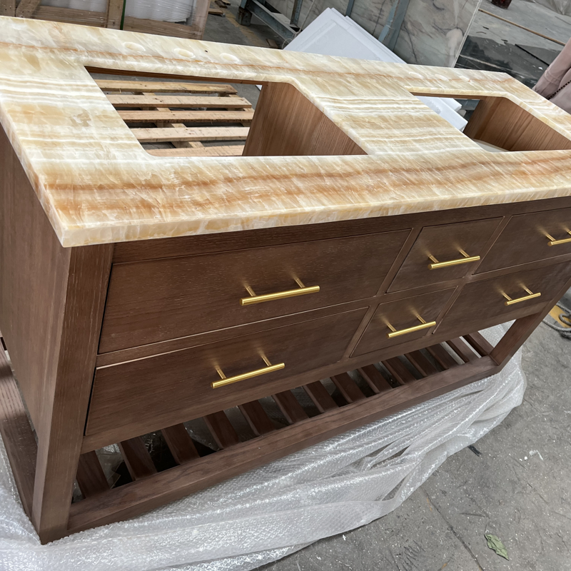 Wholesale Yellow Onyx Kitchen Countertop Prefabricated Honey Onyx Marble Countertop Manufacturer in China