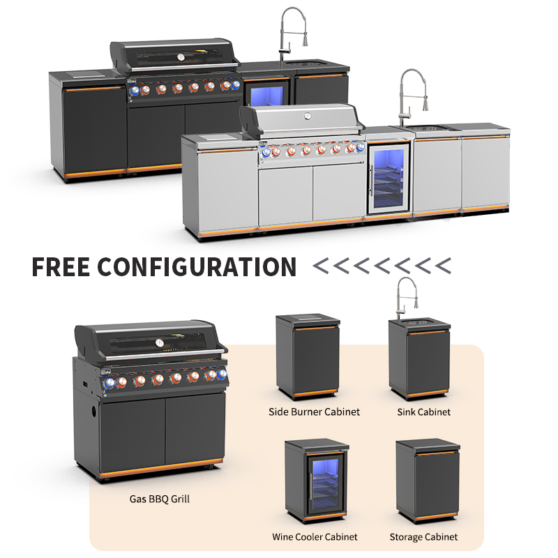 Small Outdoor Grill Cabinets with Removable Countertop for Small Spaces