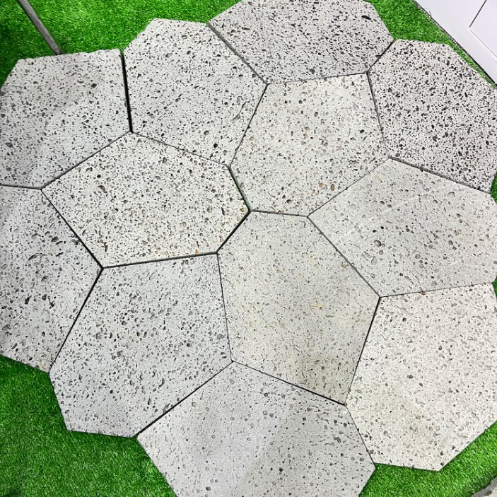 Outdoor Basalt Lava Mesh Paver Chinese Factory for Sale Grey Paving Stone Garden