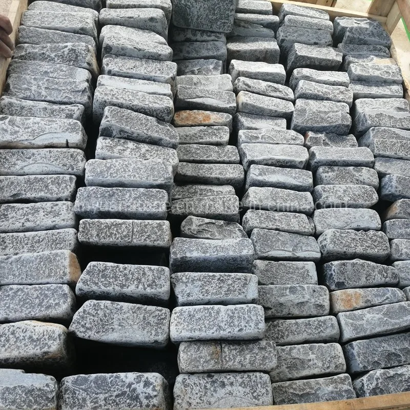 Antique Tumbled Edge Black Basalt Cobblestone for Villa Paver