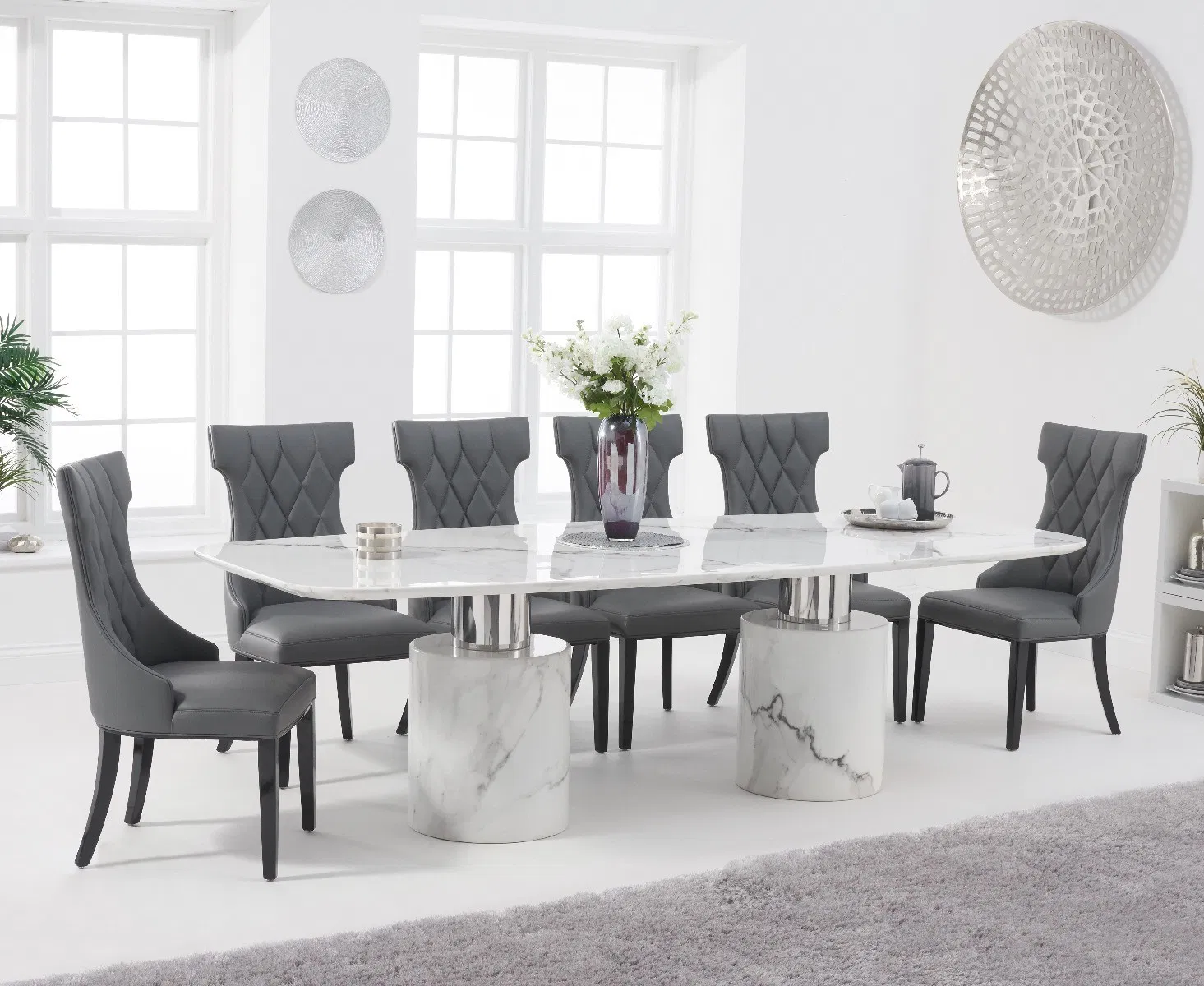 Sintered Stone Quartz Table Interior Home Living Room Furniture Black and White