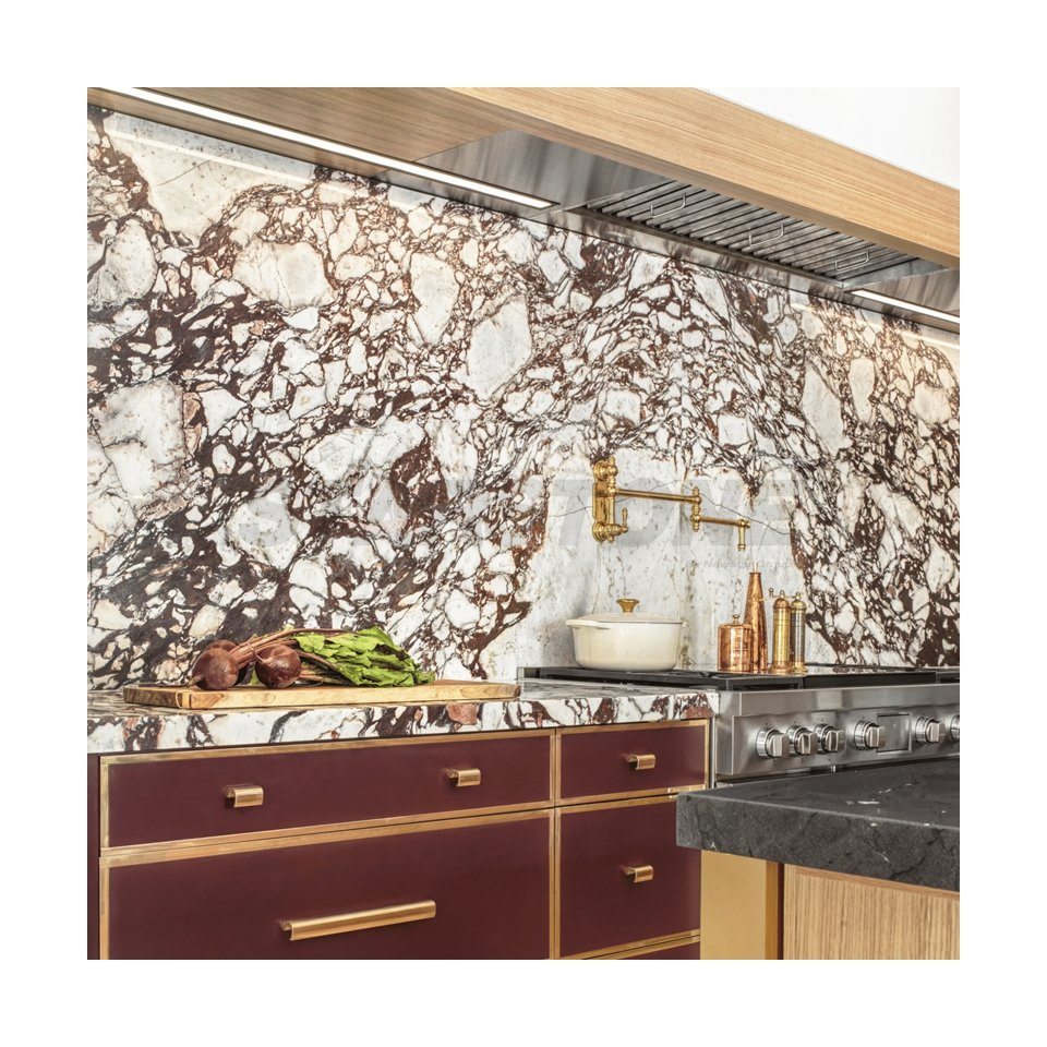 Starstone Luxury Polished Calacatta Viola Marble Slab Modern Villa and Indoor Outdoor Countertops