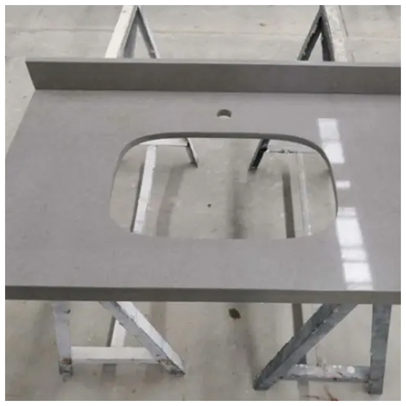 Pure Grey Quartz Bathroom Vanity Tops