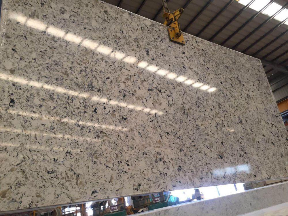 Man Made Stone Multi Color Quartz Attach Undermount Ceramic Basin Bathroom Vanity Top