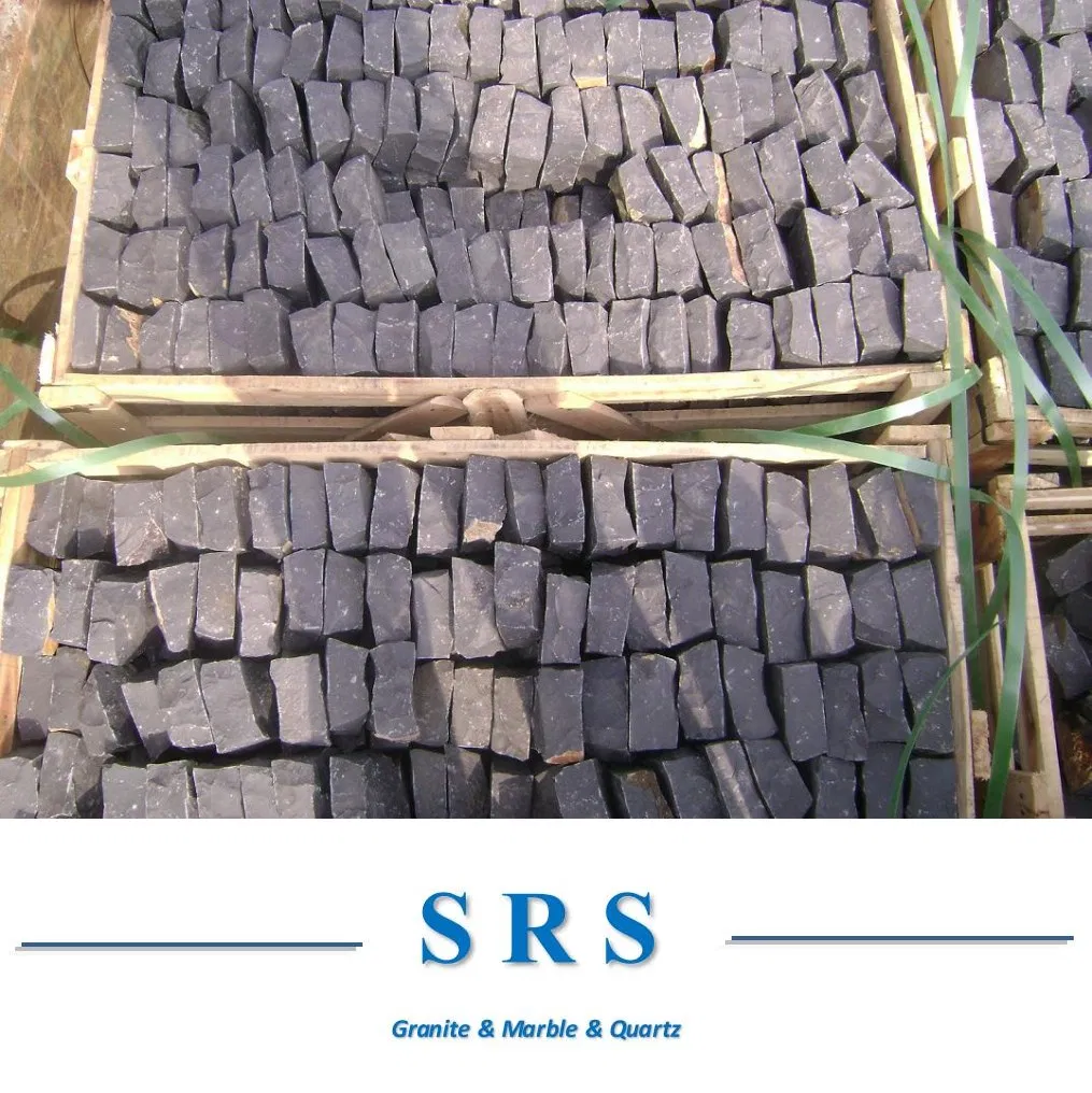 Dark Grey Granite Black Basalt Cobblestone for Paving
