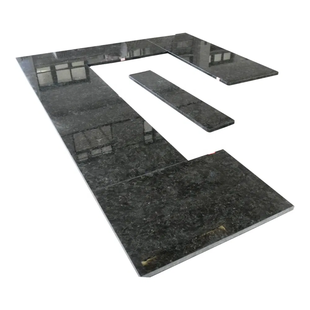 Prefabricated Laminate Ice Blue Granite Stone Kitchen Island Countertop