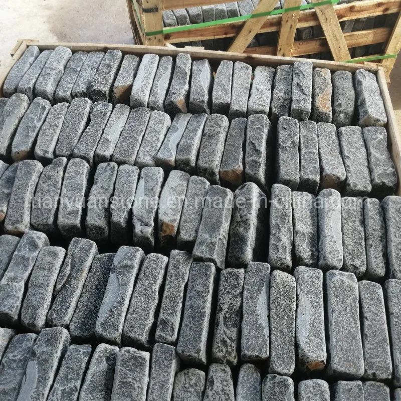 Design Natural Black Basalt Paving Cobblestone for Landscaping / Patio / Driveway