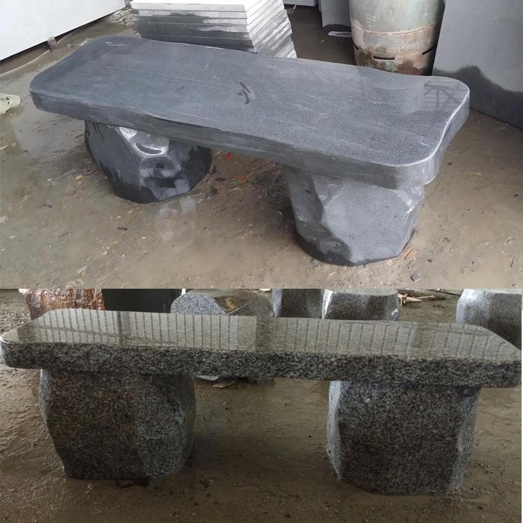 Granite and Black Basalt Stone Garden Benches for Patio Decoration