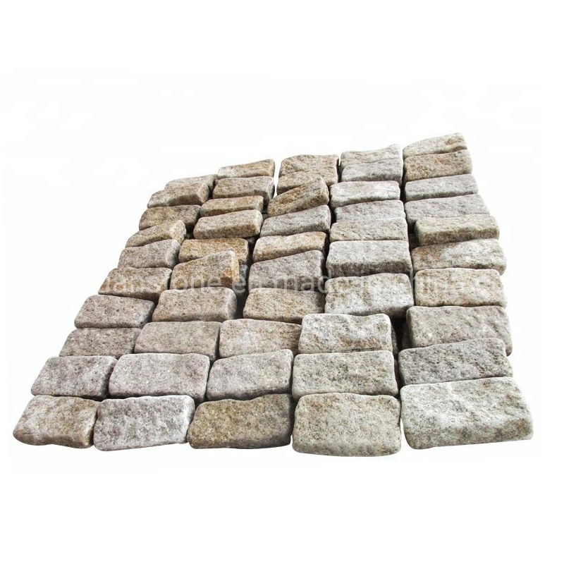 Tumbled Finish G682 Yellow Granite Cobble Stone for Patio Paving