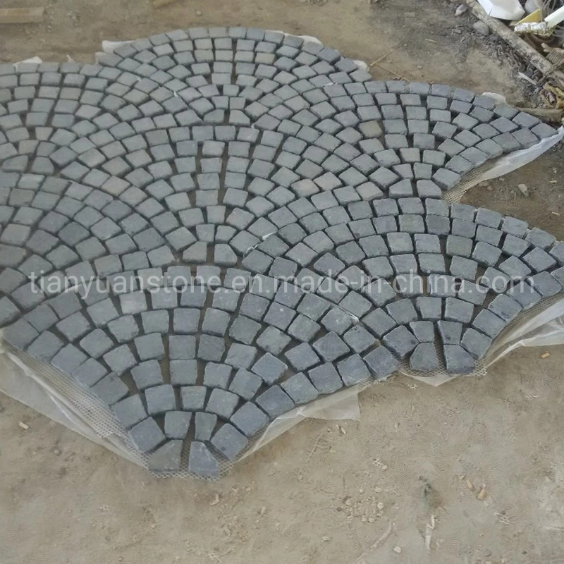 Granite Mesh Backed Pavers Cobblestone