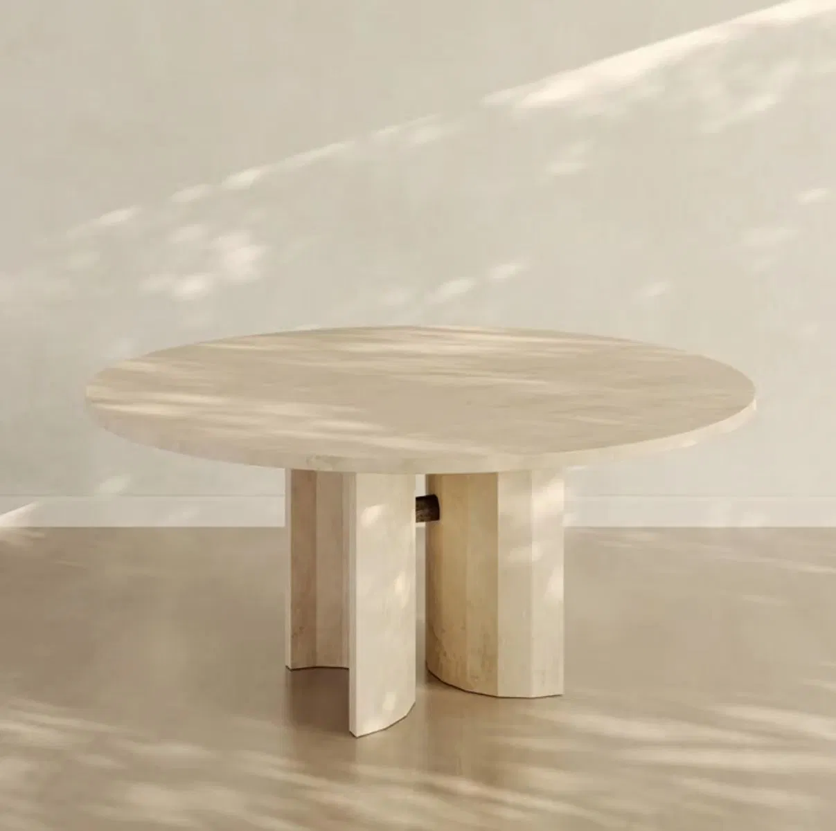 Vintage Furniture Simple Design Natural Marble Round Red Travertine Stone Coffee Table for Home Decoration