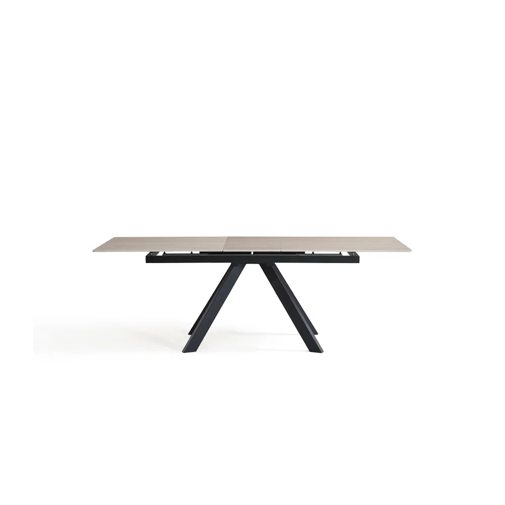 Restaurant Wholesale Hot-Selling Industrial-Style Dining Table with Metal Legs/Hollow Stone Slab