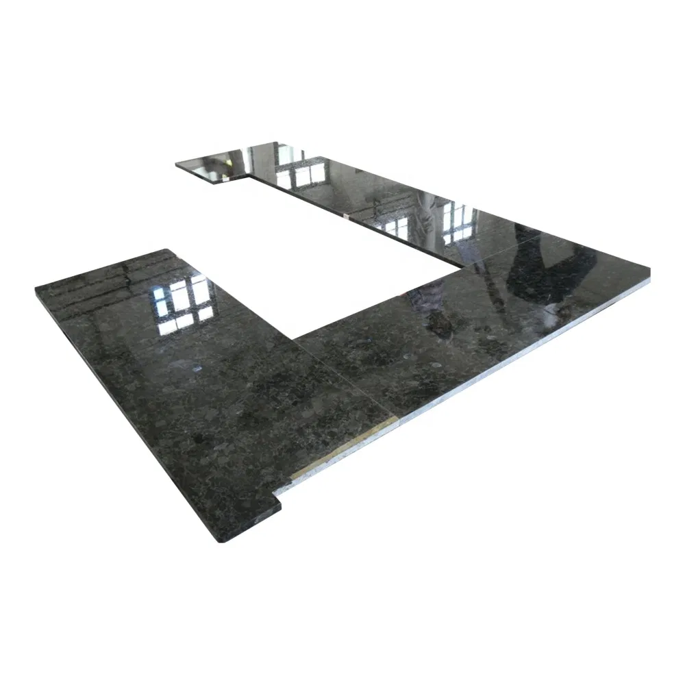 Prefabricated Laminate Ice Blue Granite Stone Kitchen Island Countertop