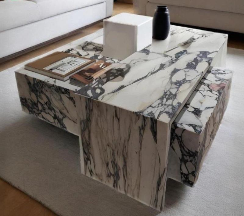 Polished Calacatta Viola Marble Kitchen Island Top for Villa Hotel Kitchen Living Room Countertop Decoration
