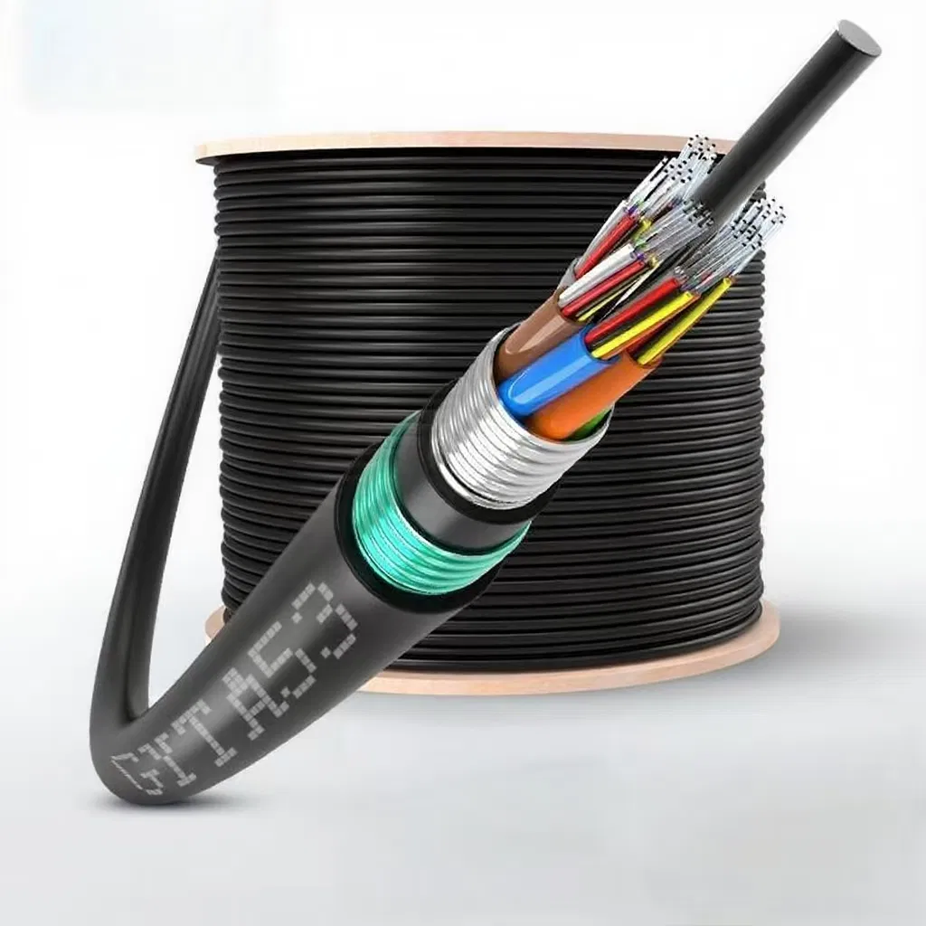Armored Single Mode Direct Buried Outdoor GYTA53 Fiber Optic Cable for Telecom Industrial Residential Network
