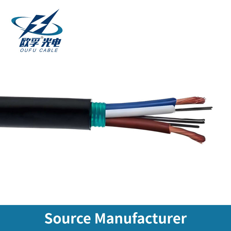 Fttp Fiber and Electric Hybrid Flat Drop 1-24 Core Single Mode Fiber Optic Cable with Copper Wire