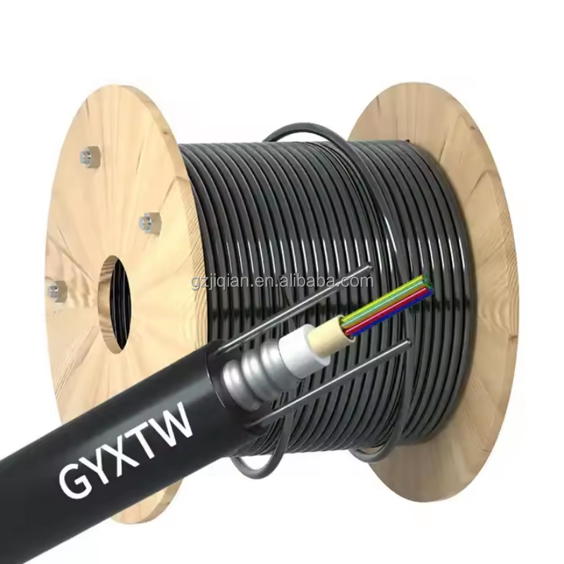 Armor Fiber Optic Cable GYXTW 2/4/6/8/12/24 Core Singlemode Communication Cable With Steel Wire Strength Member