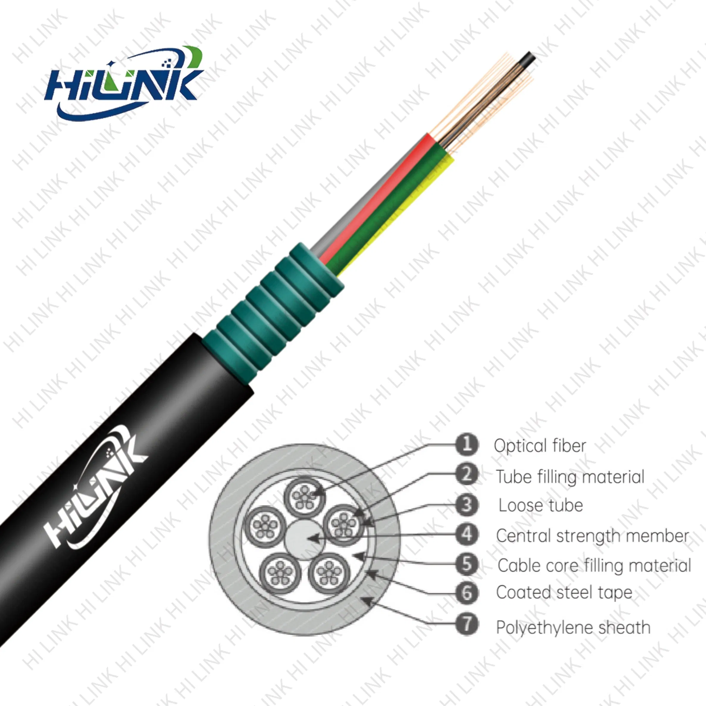 Outdoor Gdts Double Jacket PE Sheath Access Optical Hybrid Cable Optical Fiber Cable