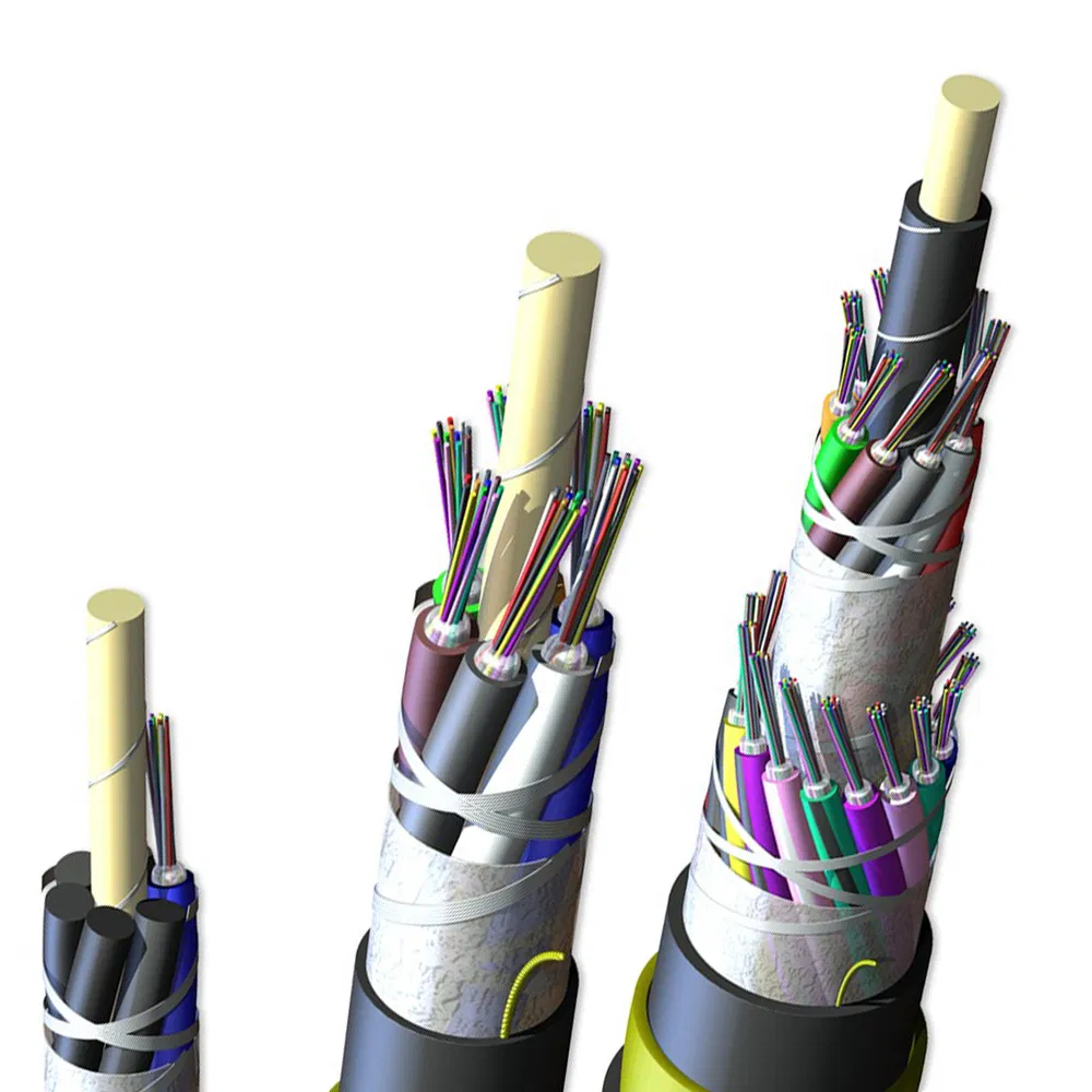 Exactcables G652D ADSS Non-Metal 48 144 Cores for Underground Aerial 6 Core Fiber Optic Single-Mode Single-Jacket Fiber Optic Cable