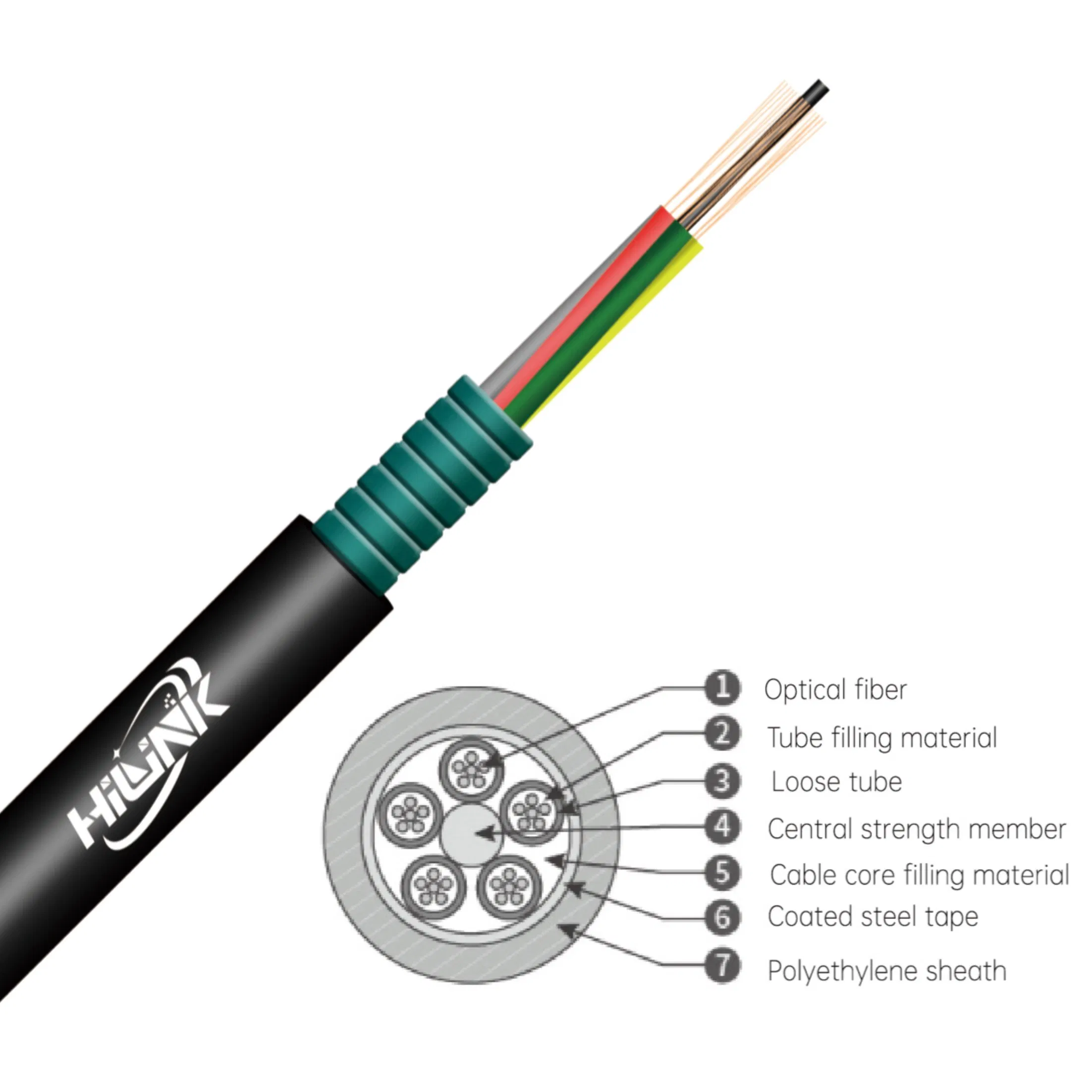 Gdts Double Jacket PE Sheath Access Optical Hybrid Cable Optical Fiber Cable