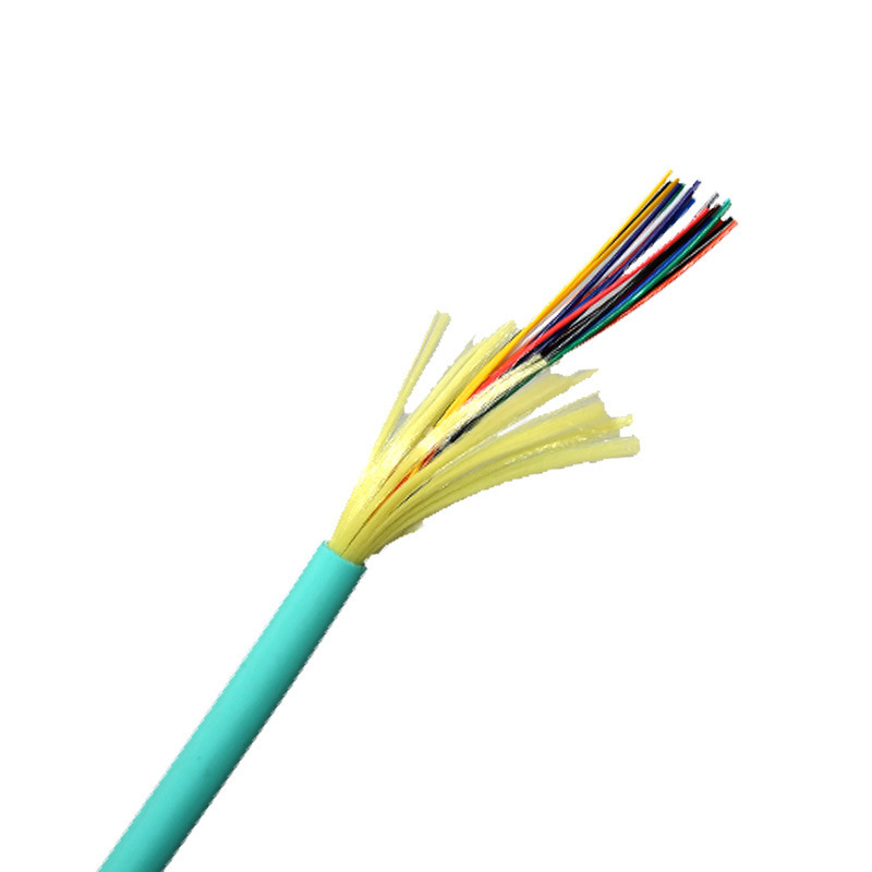 Indoor Multi Mode Fiber Optic Cable OM3 OM4 50 125um GJFJV Tight Buffer Aramid Yarn PVC Jacket 10G Data Center