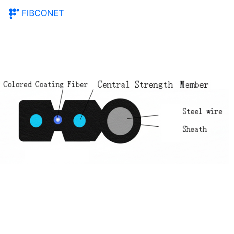 Flat Otical Fiber Factory Wholesale Price Fibre Optic Cable Outdoor FTTH 1 2 4 Core 1km 2km Drop Cable