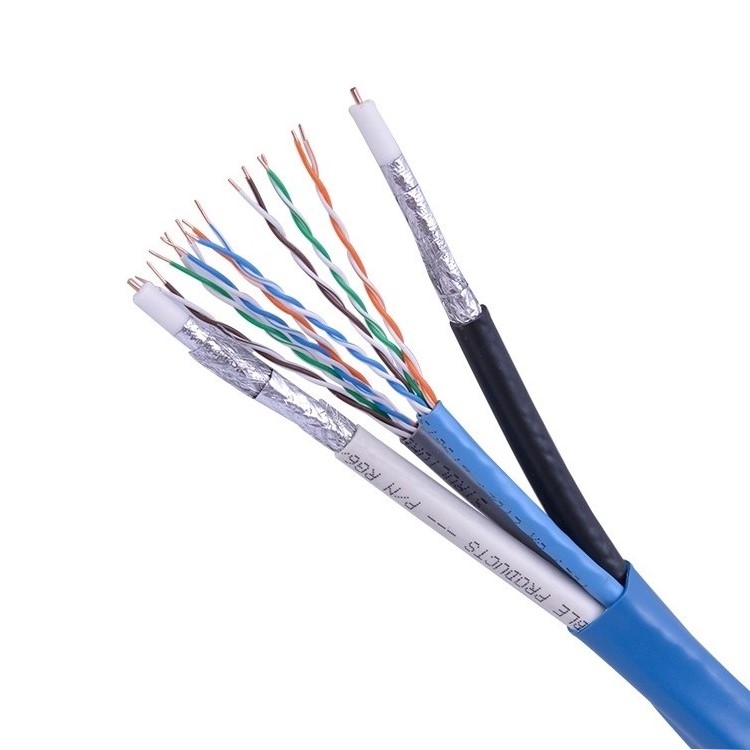Changbao Hybrid Composite Cable 2 RG6 + 2 Cat5e Multi Mode Fiber Optic Bundled Cable