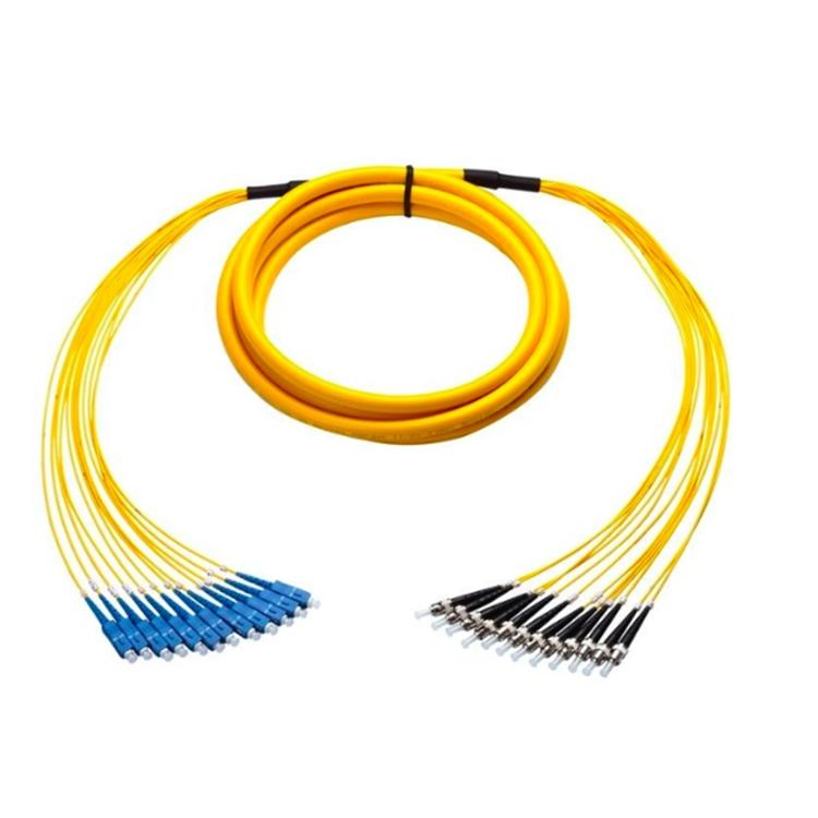 24fibers Multifiber Pre-Terminated Singlemode Breakout Fiber Optic Patch Cable with Pulling Eye