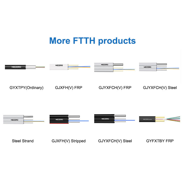 FTTH Drop Indoor/Outdoor Fiber Optic/Optical Cable Gjxh Gjyxch Single Mode Flat Type Cable