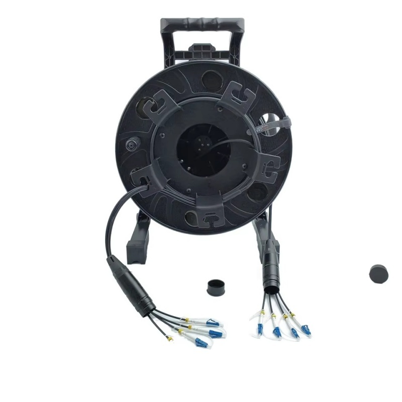 High-Speed Transmission Rate Single-Mode Armored Fiber Optic Cable Reel with TPU Sheath, Multi-Core (2/4/6/8/10/12)