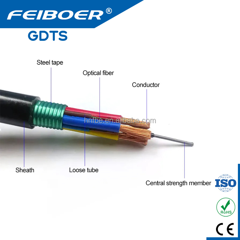 Plywood Drum Gdts Opto Electric Composite Outdoor Hybrid Cable Fiber Optic Single-Mode RV 2*2.5mm 2*1mm 2*2mm-Power 4-144 Core
