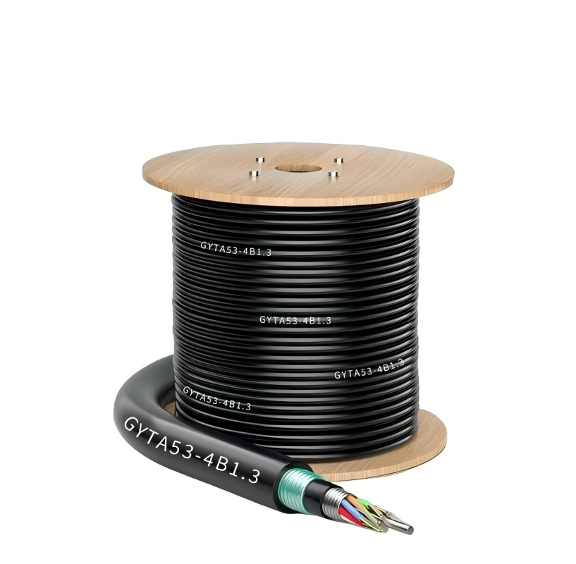 Armored Single Mode Direct Buried Outdoor GYTA53 Fiber Optic Cable for Telecom Industrial Residential Network