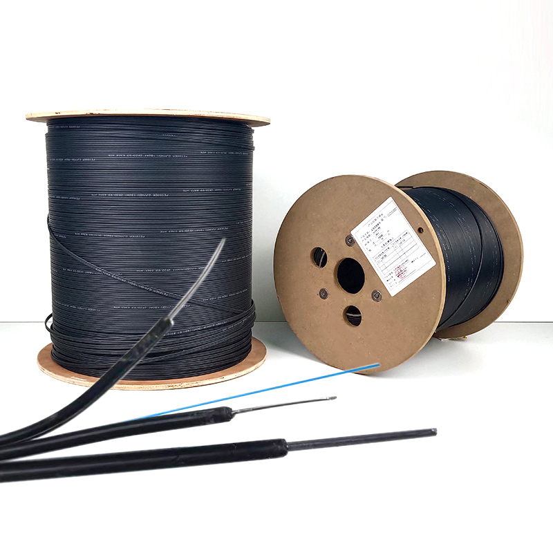 Outdoor 1km FTTH 1 Core Fiber Optic Drop Cable Optical Fiber Cable