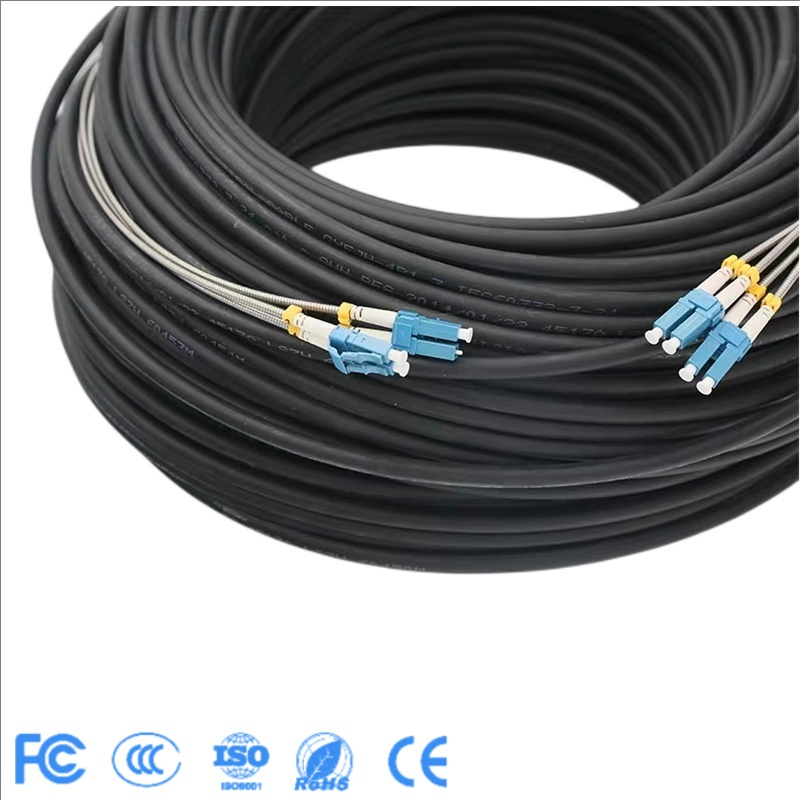 Fiber Optic Cable Components: Dlc/Upc, 200m G657A2 Cpri LC Outdoor Cable (7.0mm) , 120m LC-LC 2-Core Breakout Cable, Single-Mode Ftta