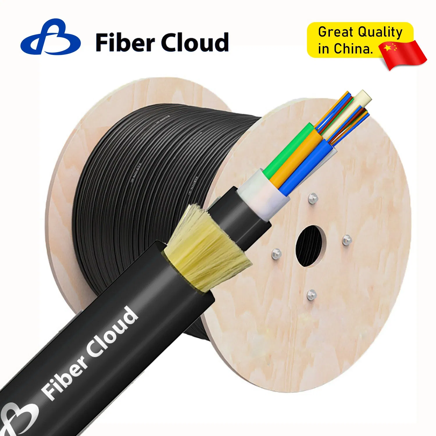 12 24 36 48 96 144 288 Core Double PE Jacket Self-Supporting Aerial Span 300m ADSS G652D Fiber Optic Cable