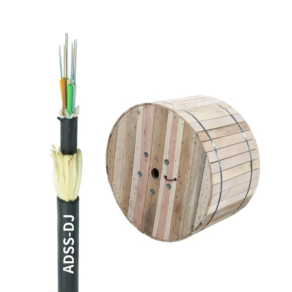 Professional All-Dielectric China OEM ODM Customized 12 24 32 48 72 96 144 Core Outdoor Double Jacket ADSS Optical Fiber Cable